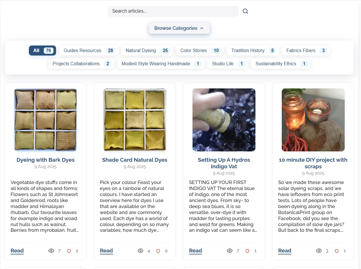NaturalDyeStore: main storefront page preview
